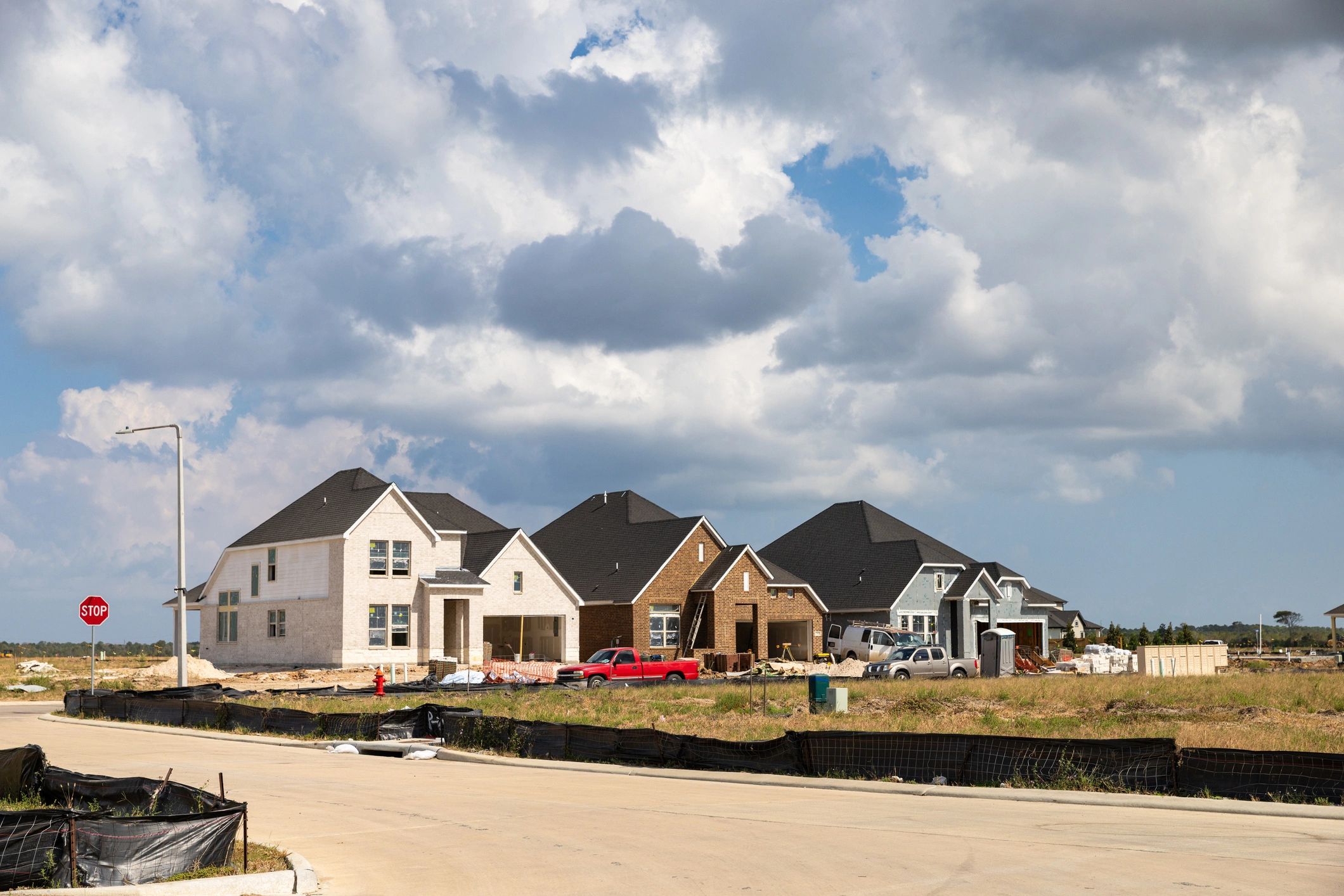 Texas suburban homes in a residential neighborhood
